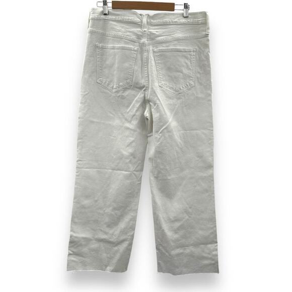 J. Crew Slim Wide-Leg High Rise Raw Hem Jeans in White Wash‎ Sz 32 NEW - Picture 6 of 15